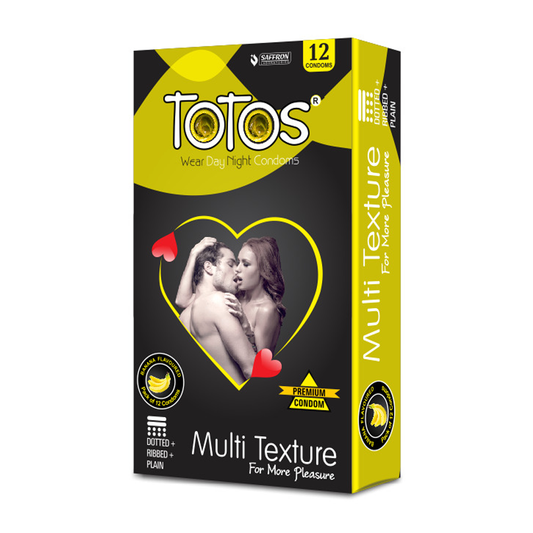 Shop TOTOS Multi Textured Banana Flavoured Condom 12s