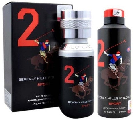 Shop Beverly Hills Polo Club Sport No 2 Men 50ML EDT Perfume and 175ML Deodorant Gift Set